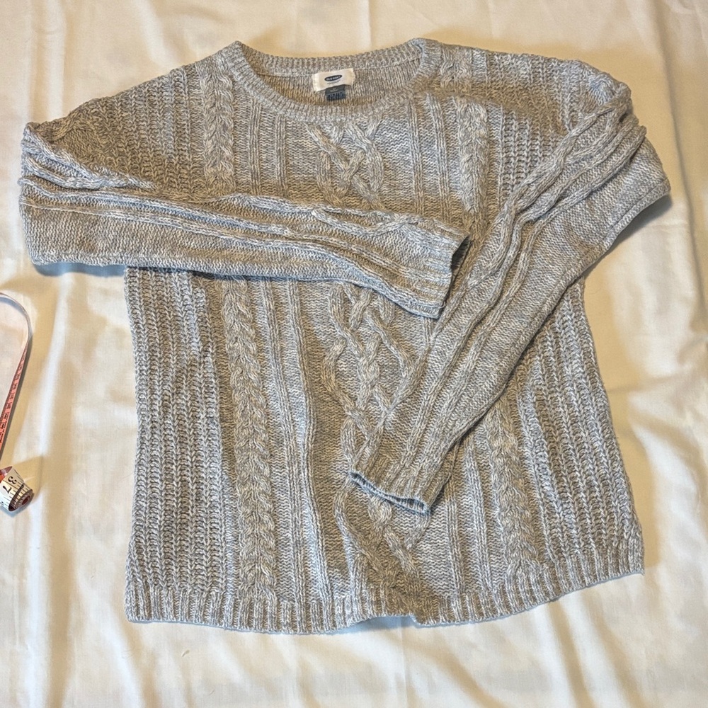 Old Navy Gray Cable Knit Sweater
